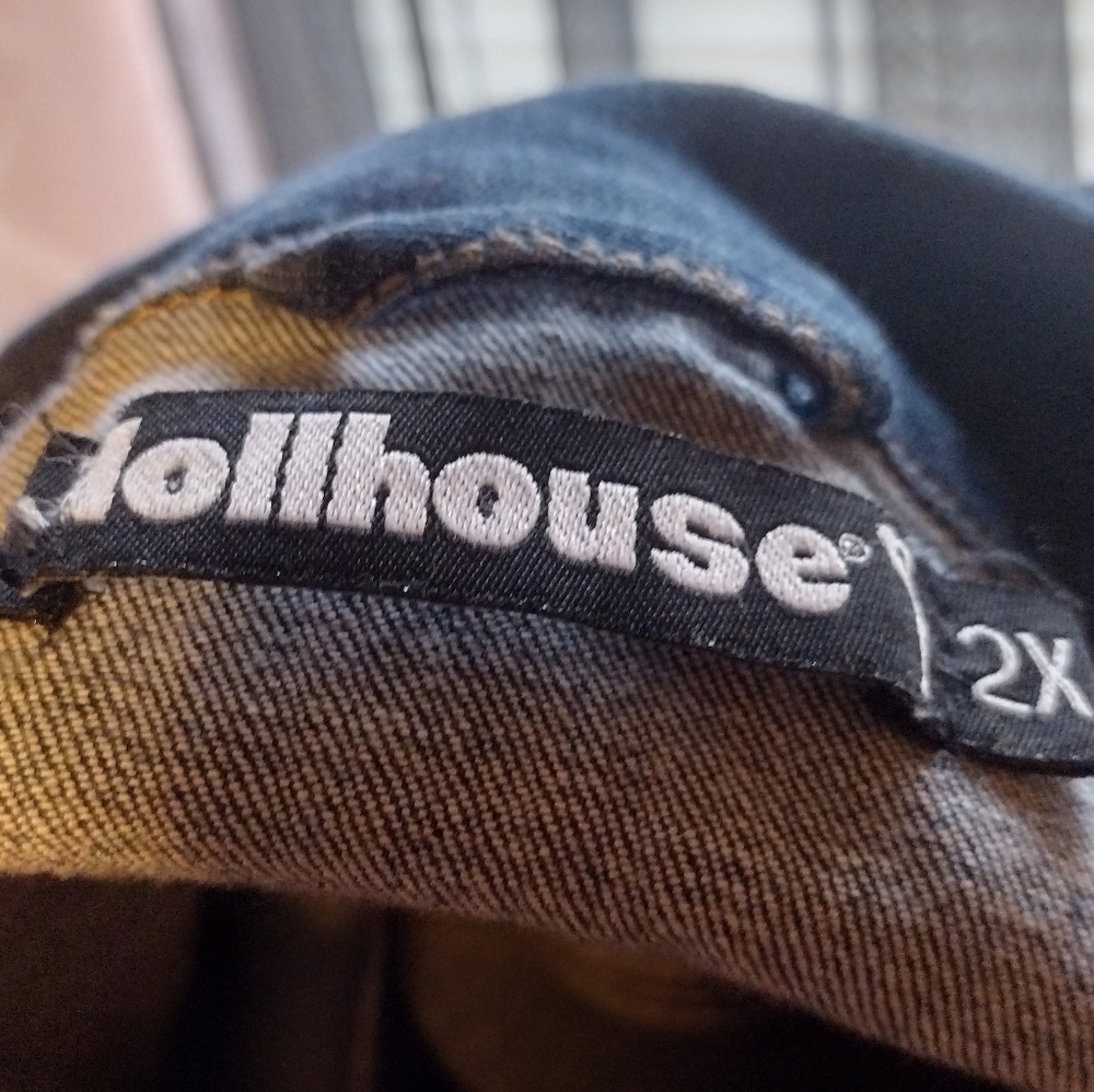 Dollhouse Blue Denim Jacket with Striped Cuffs - Picture 7 of 7
